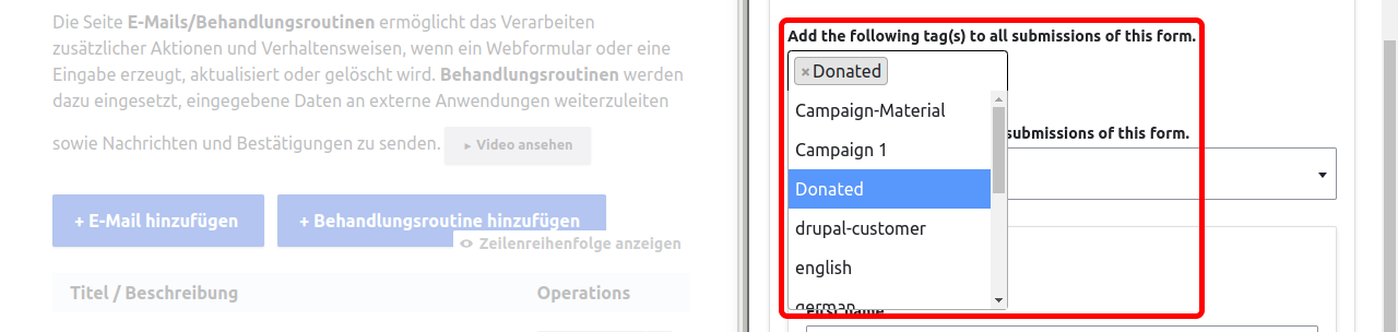 ActiveCampaignHandler tags
