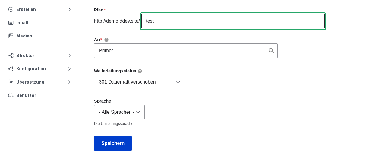 Admin AddRedirectForm