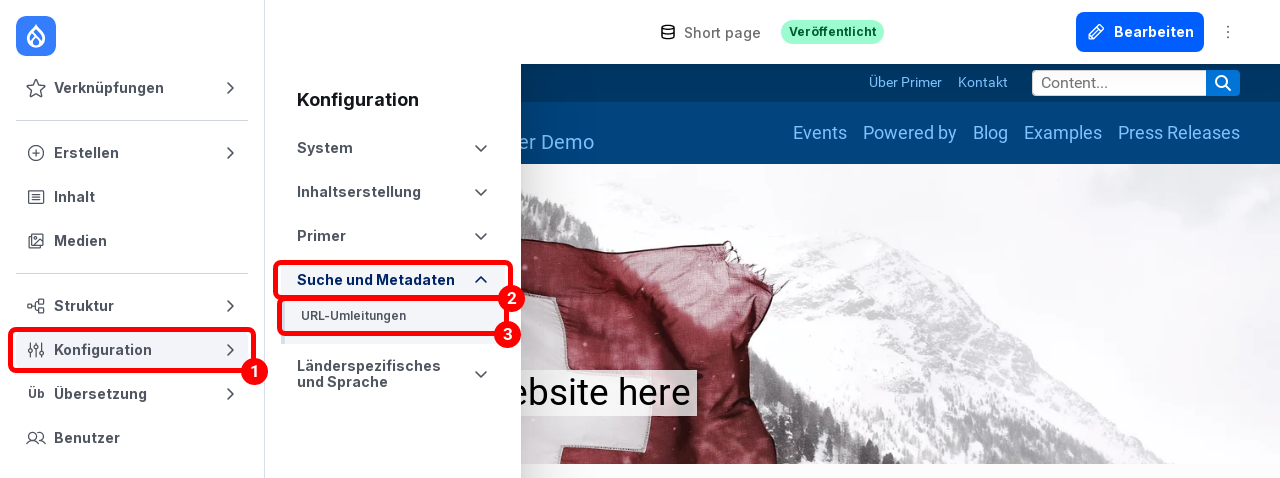 Admin ConfigSearchRedirectMenu Highlighted