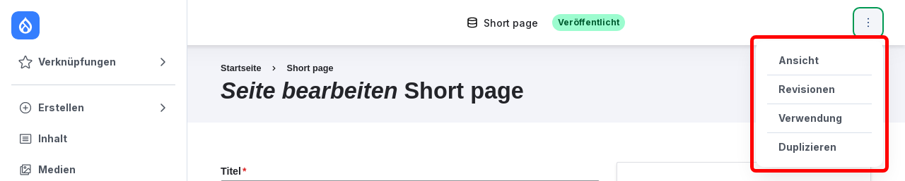 Backend Page Tabs