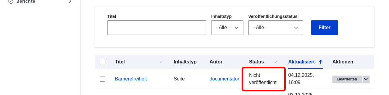 ContentImport Unpublished