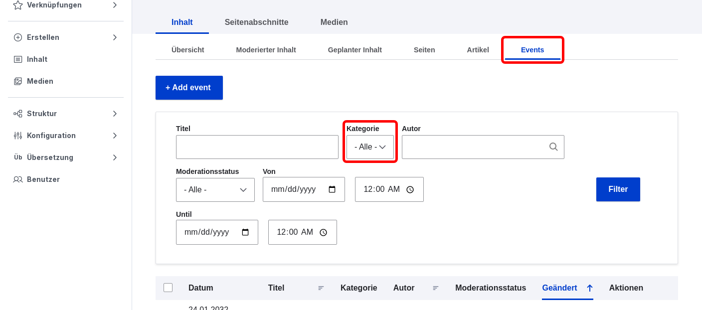 ContentOverview EventFilters Highlighted
