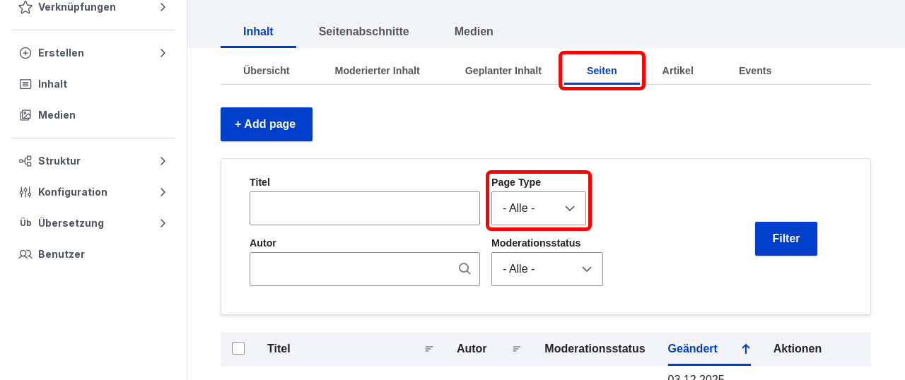 ContentOverview PageFilters Highlighted