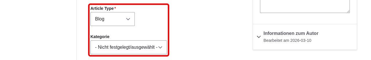 CreateArticle Type highlighted