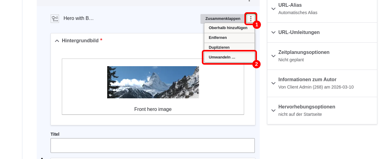 CreateParagraph HeroButton Convert