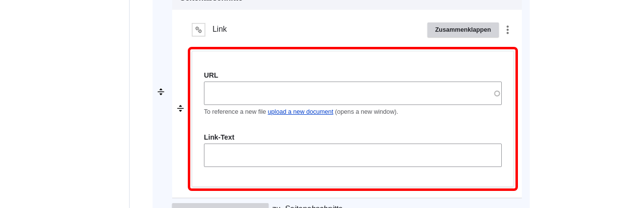 CreateParagraph Link Url