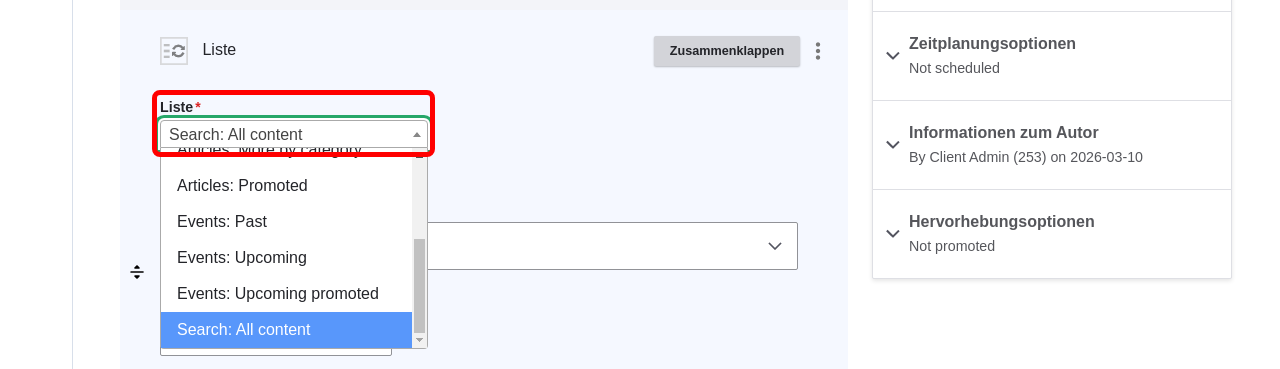 CreateParagraph List Search