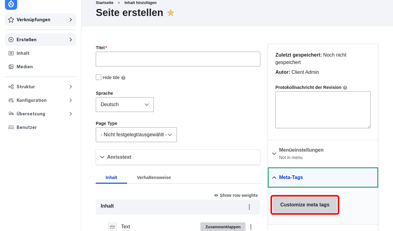 DescribeMetaTags CustomizeMetaTags