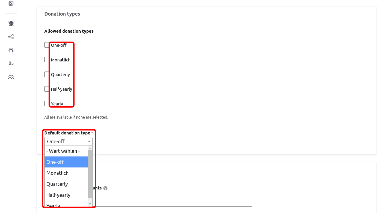 Donation Amount Intervals