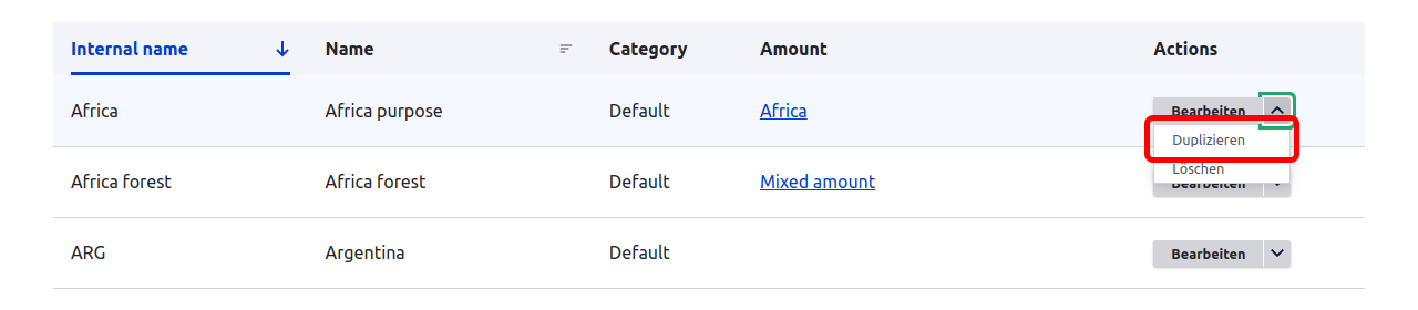 Donation DuplicatePurpose