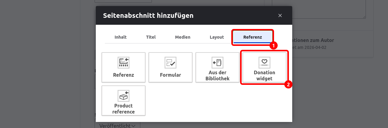 Donation Widget Add