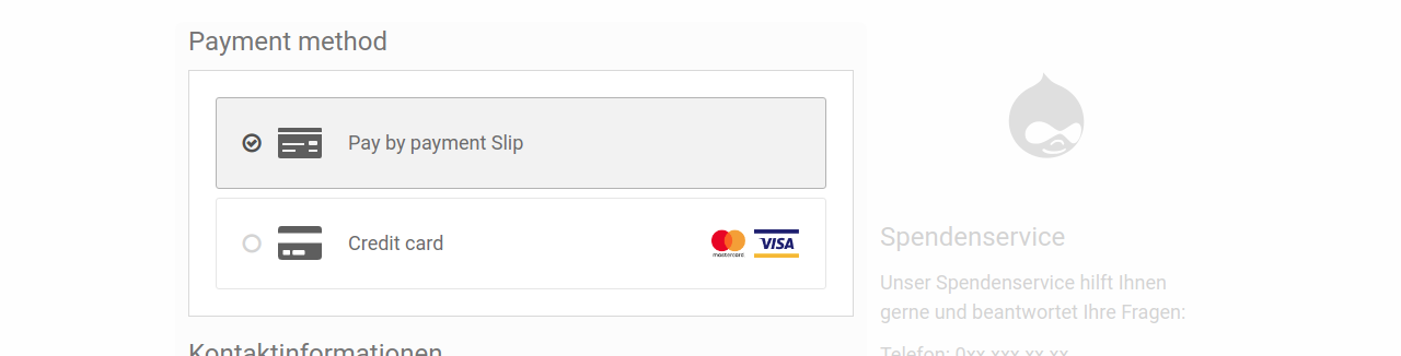 Donation checkout Payment