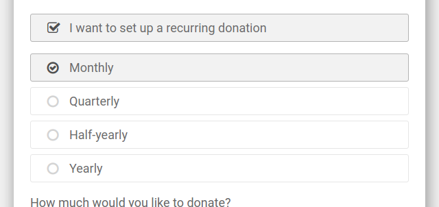 DonationWidget Intervals