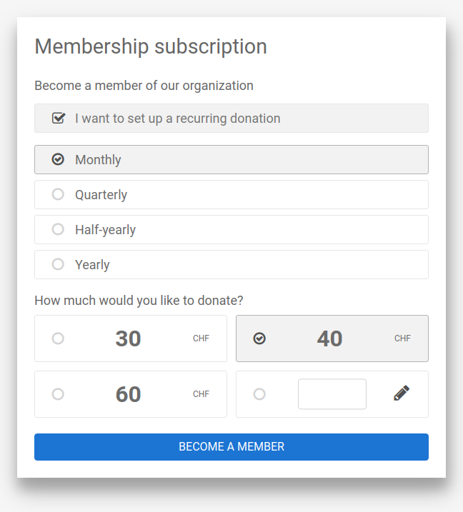 DonationWidget example customAmountandsevAm