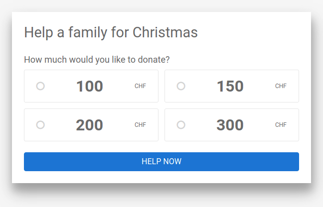 DonationWidget example sevAmounts