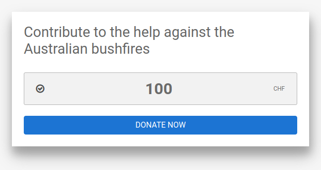 DonationWidget example singleDon