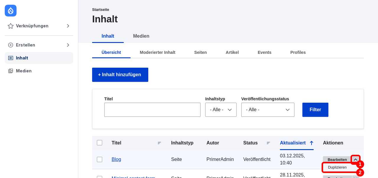 DuplicateContent List
