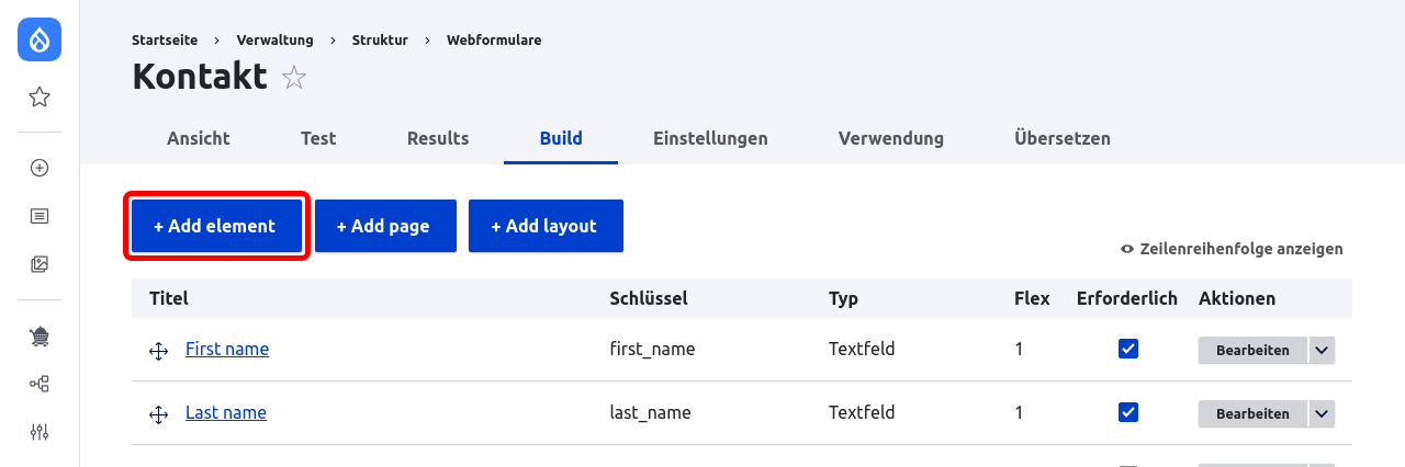 Forms AddElement Highlighted