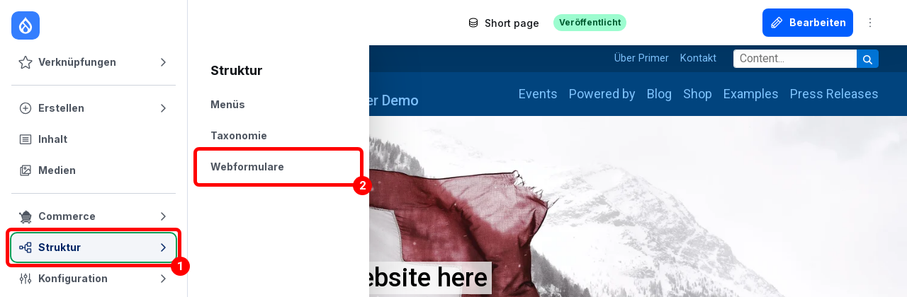 Forms AdminMenu Highlighted