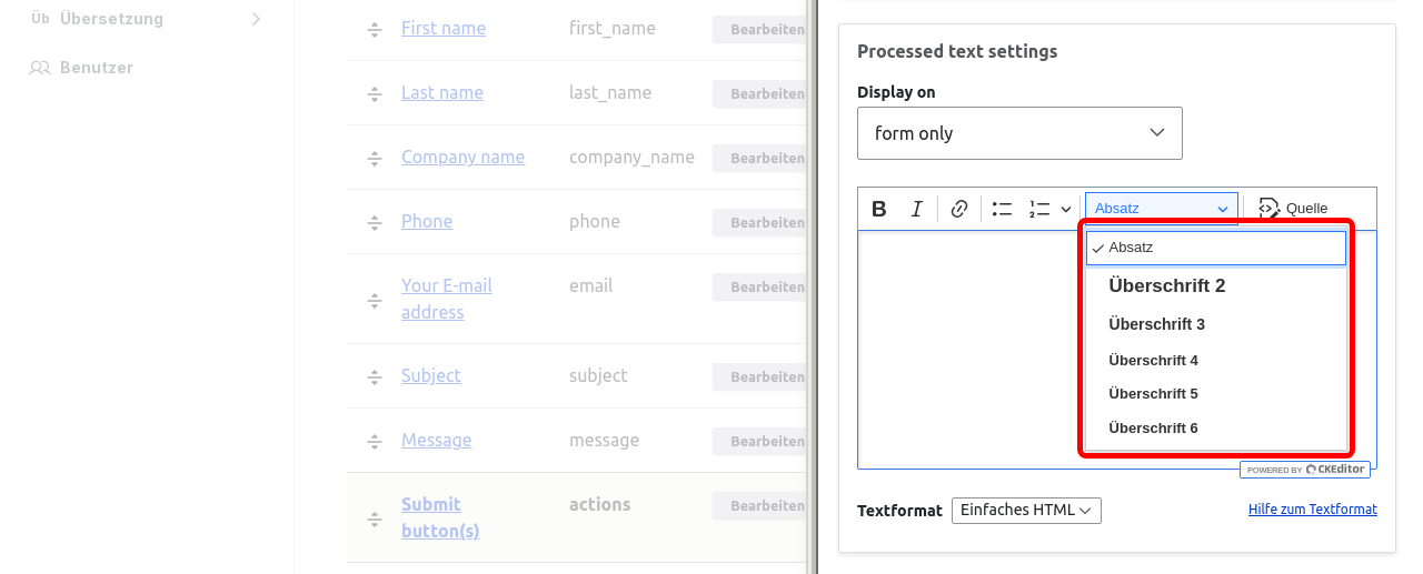 Forms AdvHTMLHeading