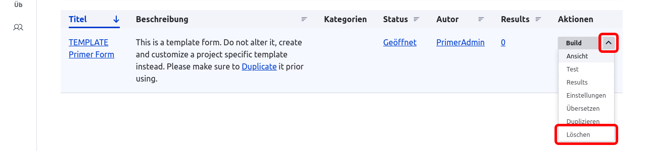 Forms Delete
