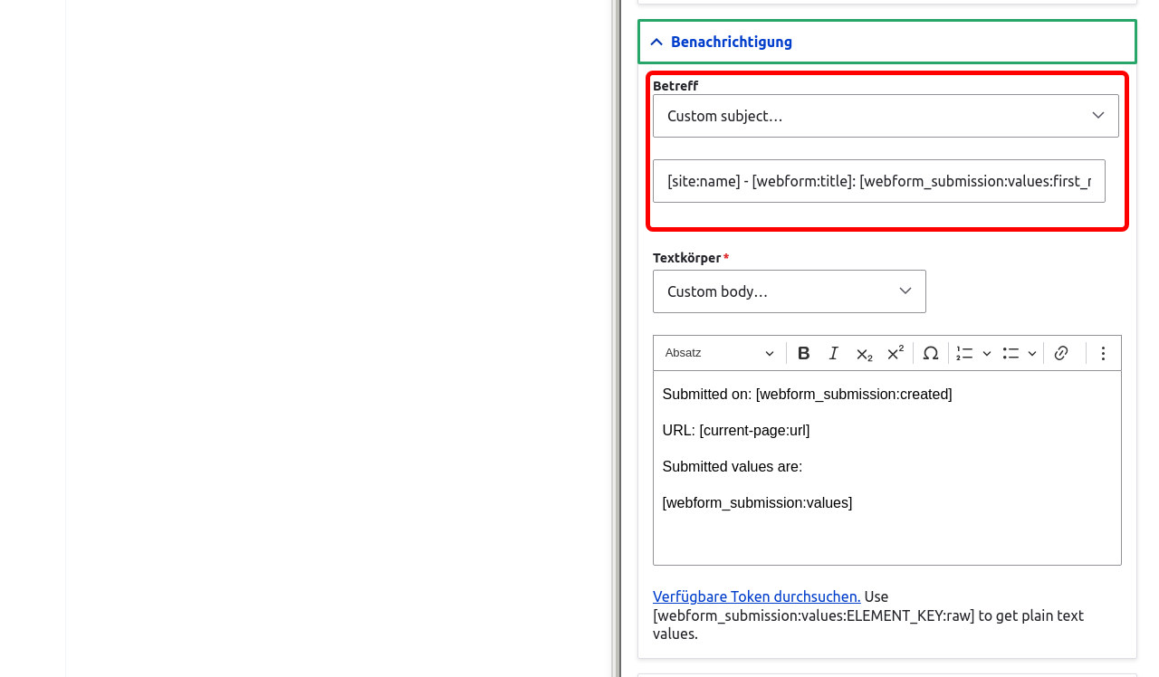 Forms EmailNotificationBodySubject Highlighted