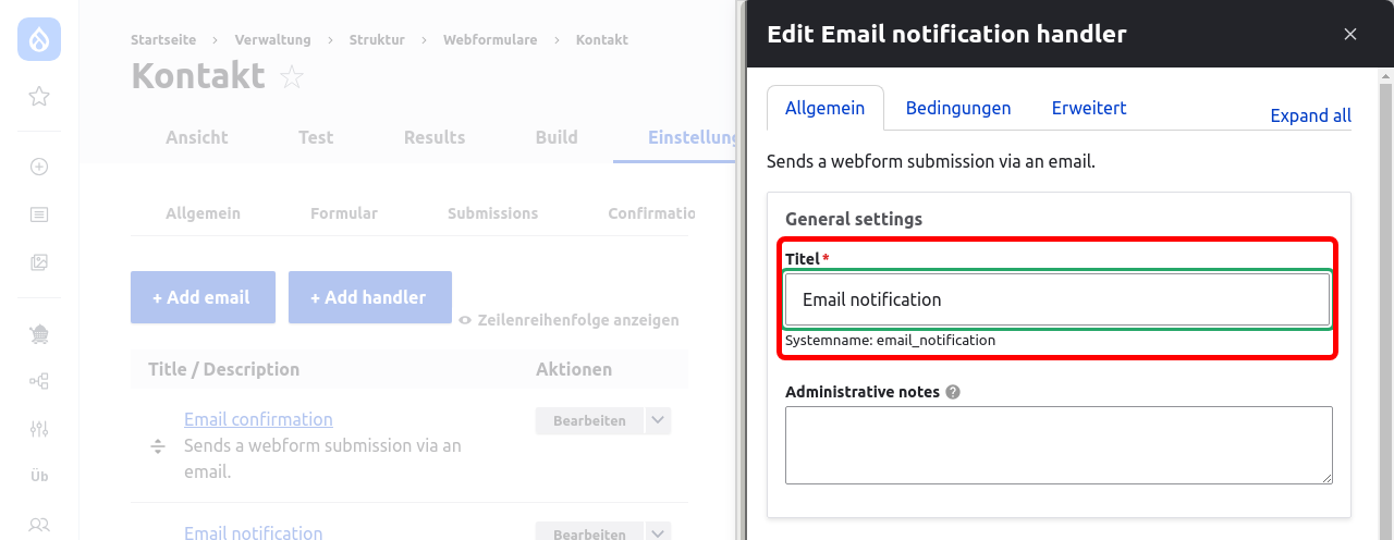 Forms EmailNotificationTitle Highlighted