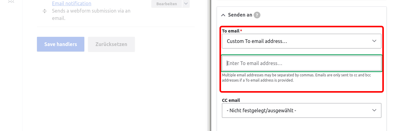Forms EmailNotificationToCustom Highlighted