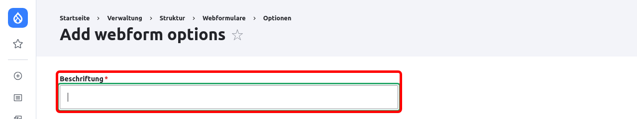 Forms PresetOptionsAddLabel