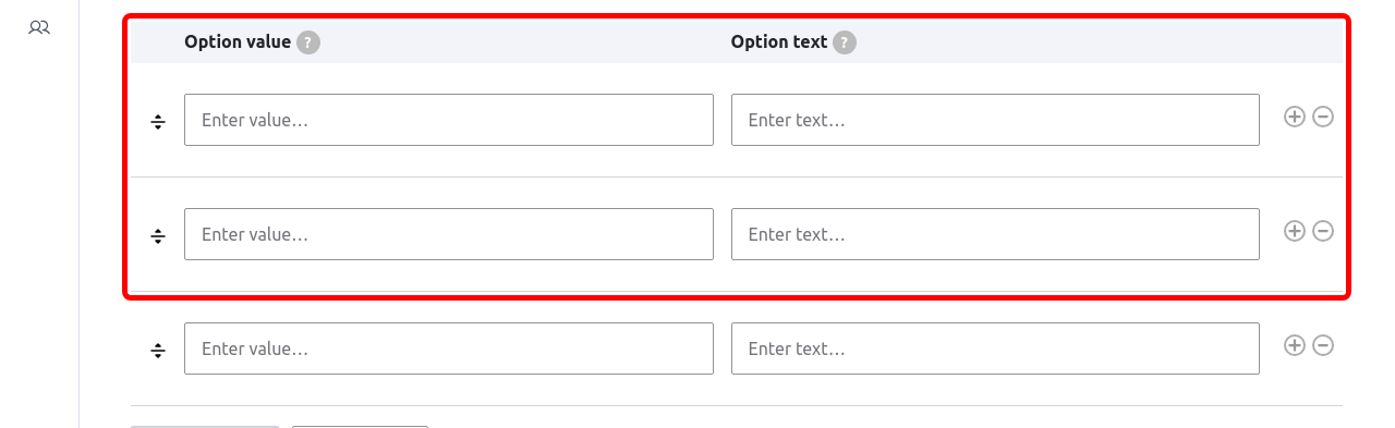 Forms PresetOptionsAddOptions