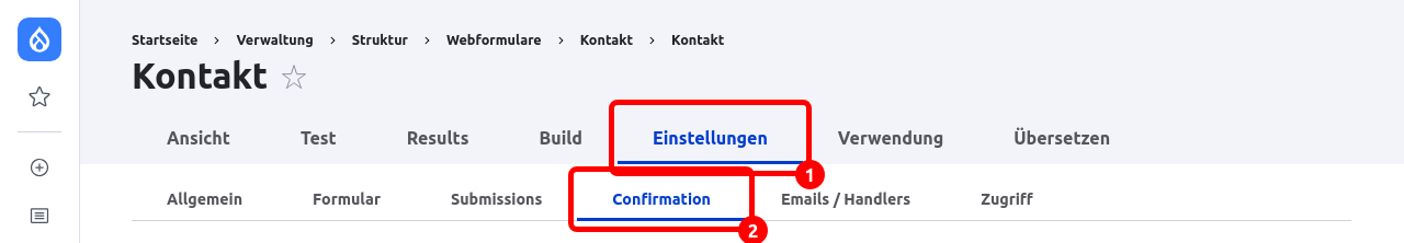Forms SettingsConfirmation