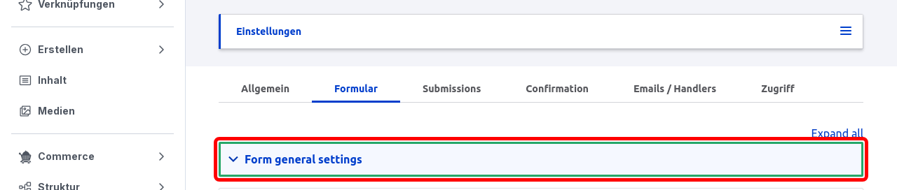 Forms SettingsGeneral
