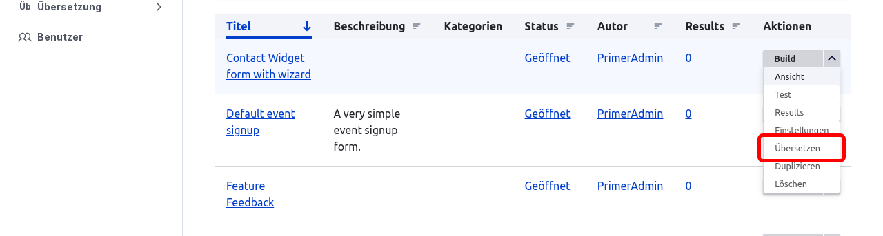 Forms TranslateAction Highlighted