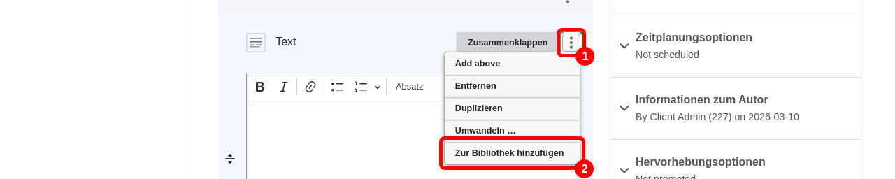 FromLibrary PromoteToLibrary