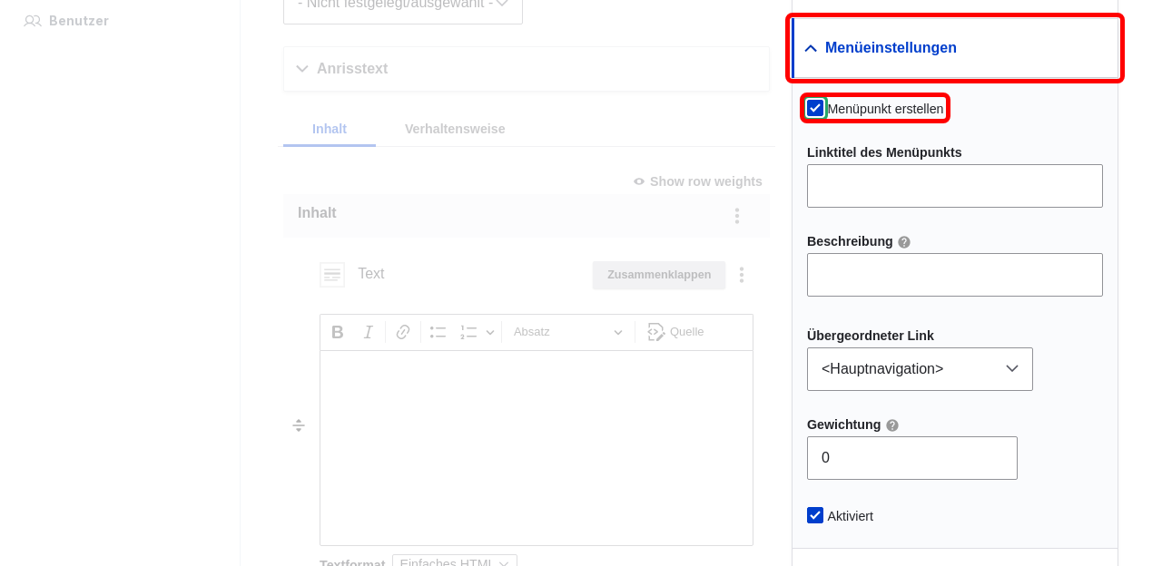 Page Menu