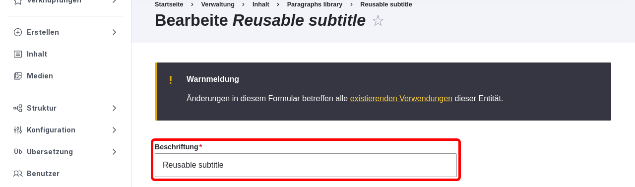 ParagraphLibrary EditLabel