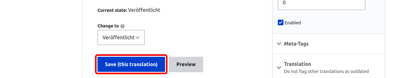Translation SaveTranslation highlighted