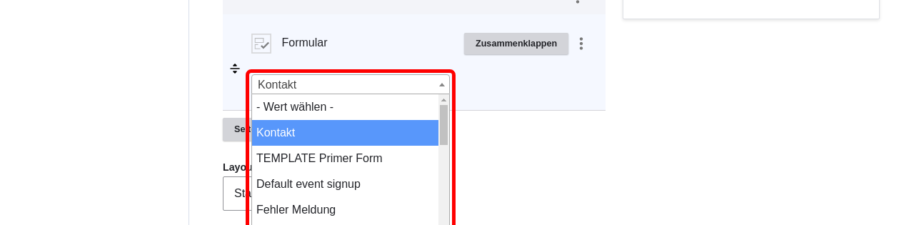 Type Form ChooseForm highlighted