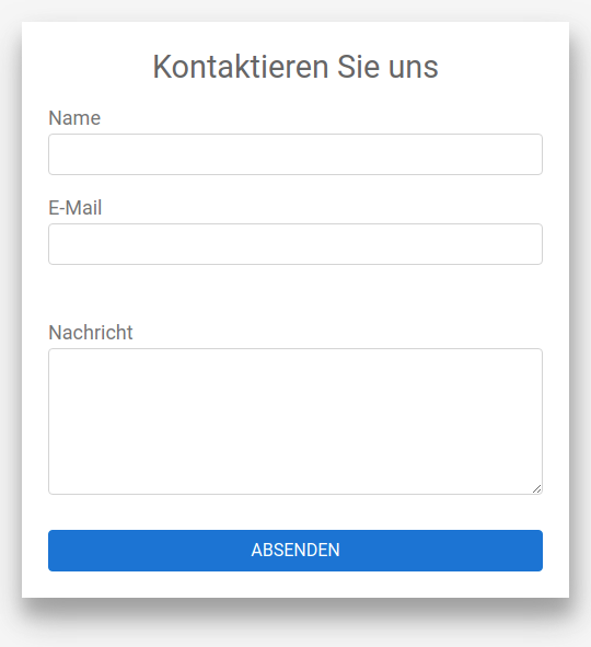 Web form ContactMini