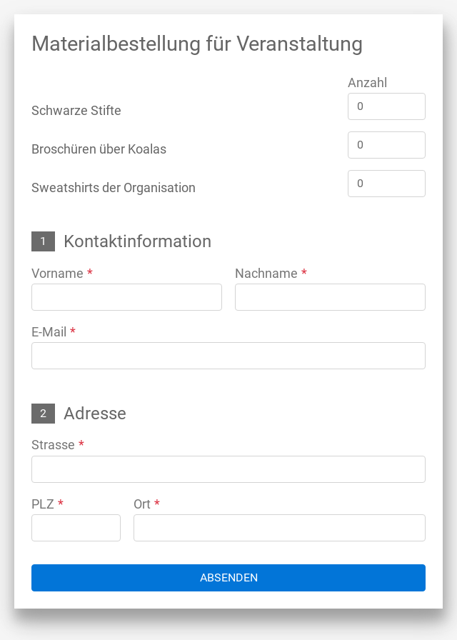 Webform ExampleOrder