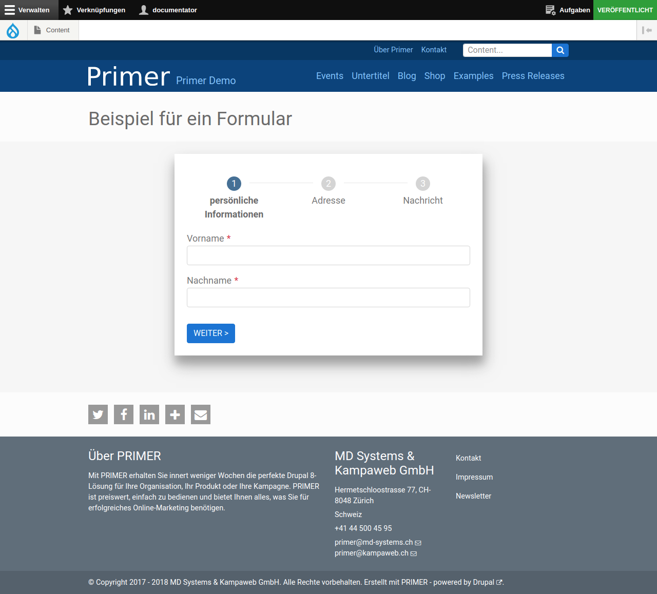 Conception of complex forms | Primer | MD Systems GmbH