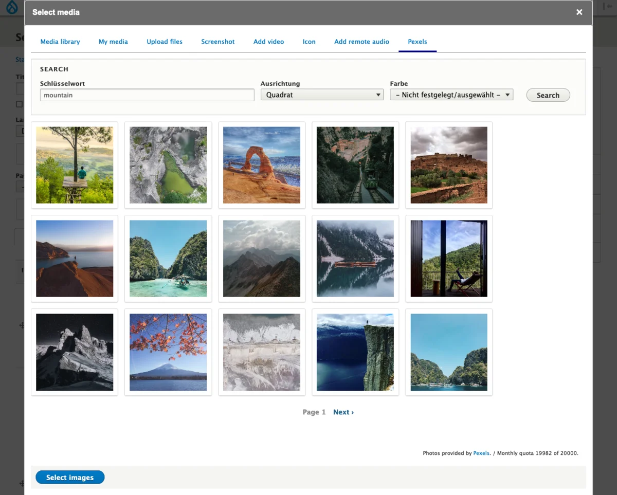 Pexels Gallerie in Primer Screenshot