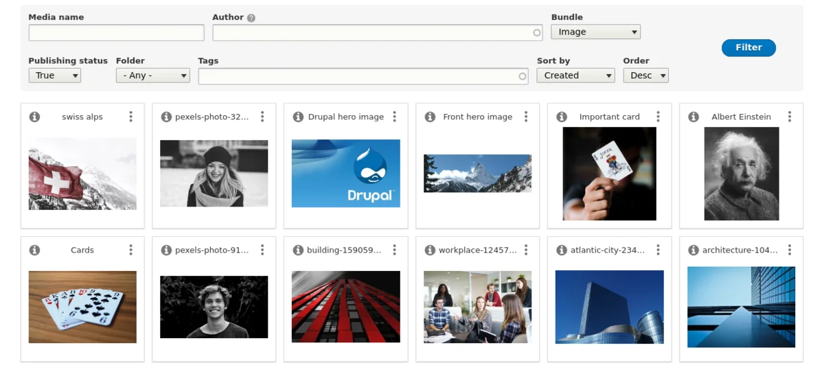 neu gestaltete Media Library