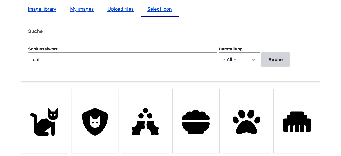 Search for cat icons
