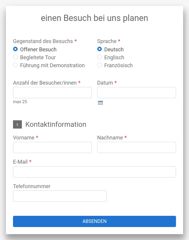 Example widget form