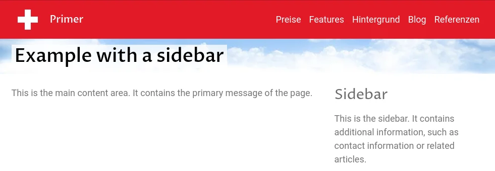 layout with sidebar