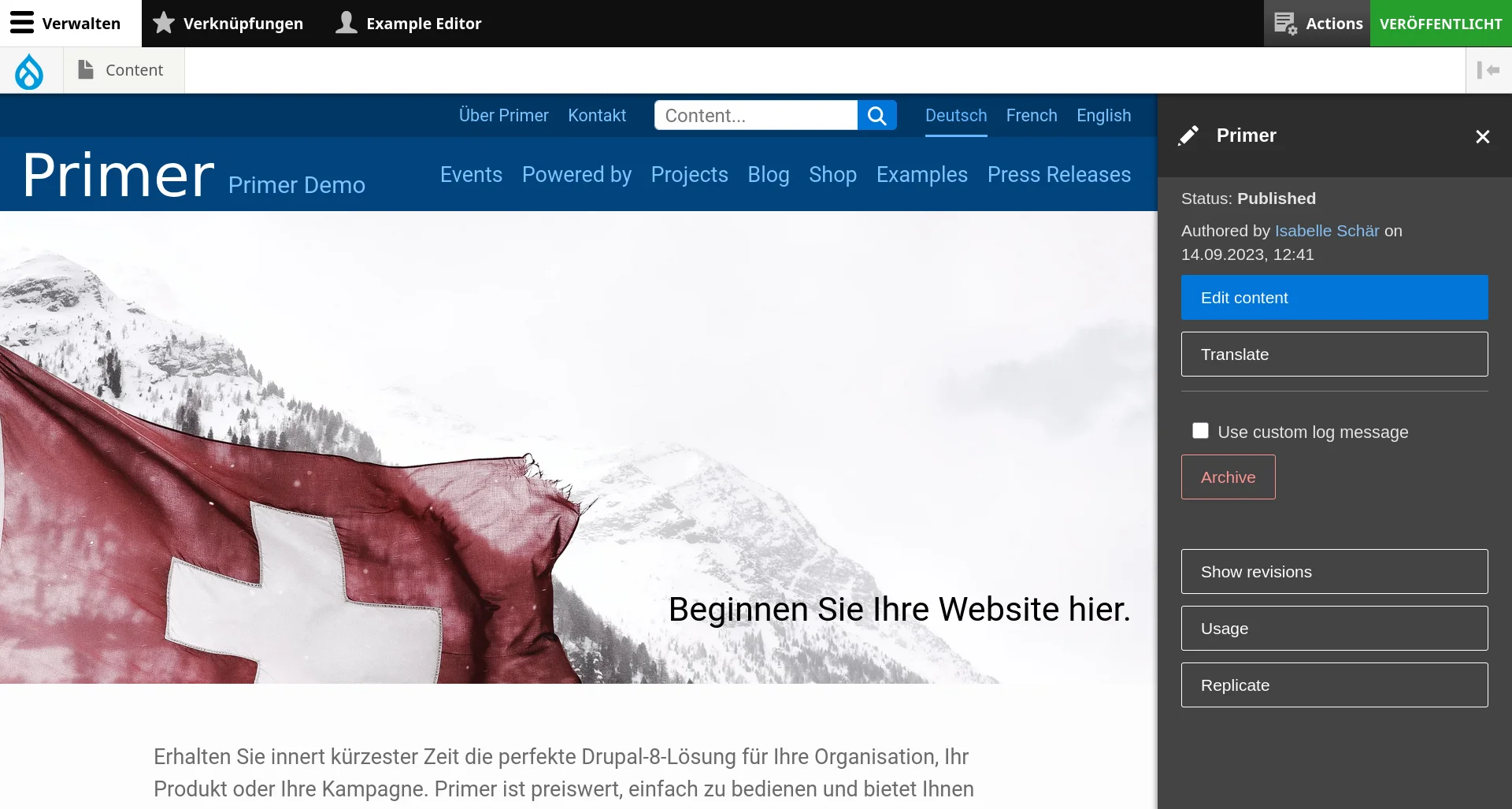 altes Seitenleistenbeispiel