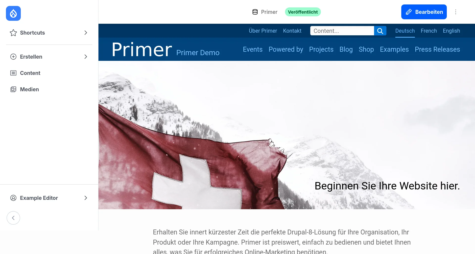 neues Beispiel für eine Seitenleiste